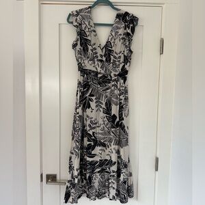 Floral Navy and White Women's Dress